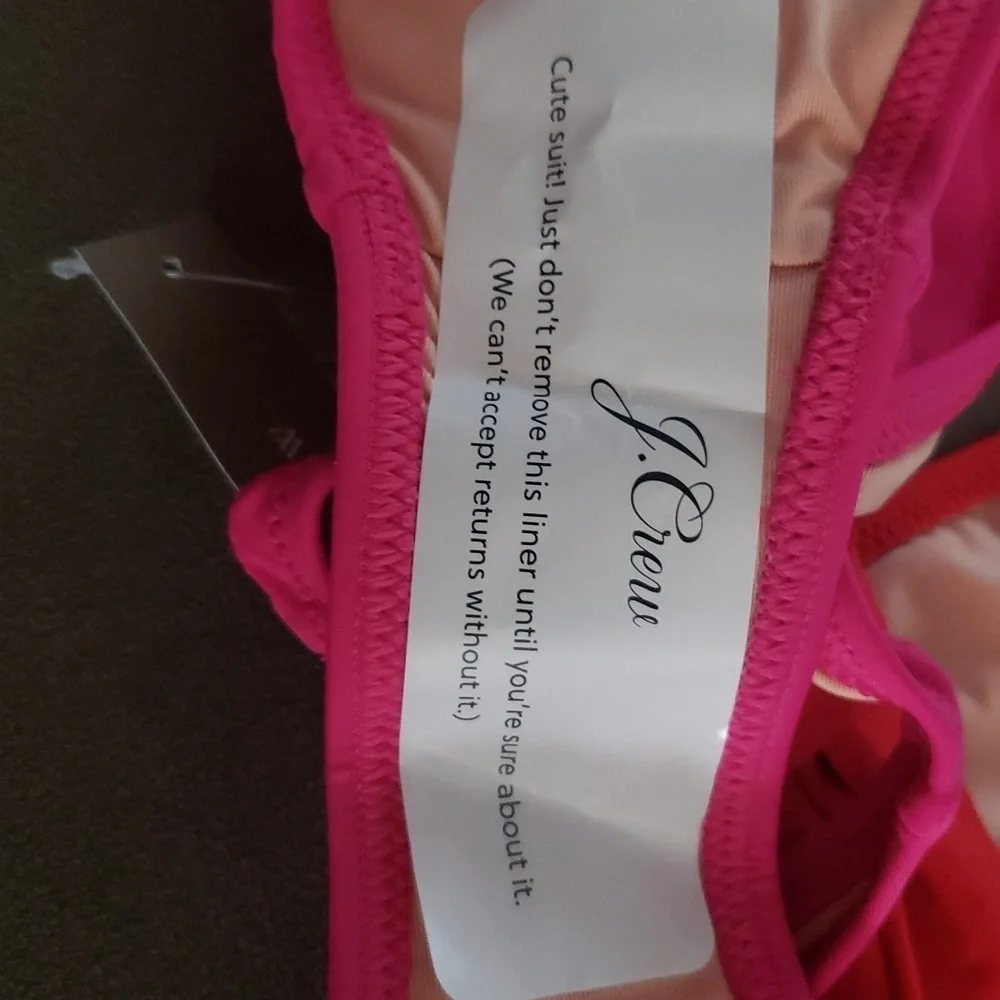 New J. Crew Cruisewear 2 Piece Bikini Color Block Halter Top Size XS